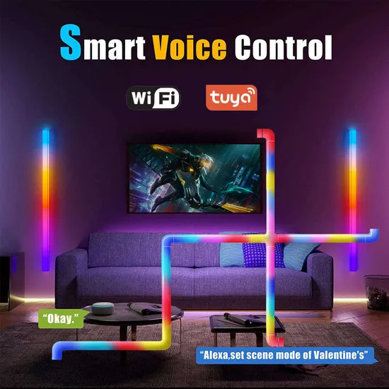 Lâmpada de parede inteligente RGB recentemente regulável DIY Room Decoration Wall Light